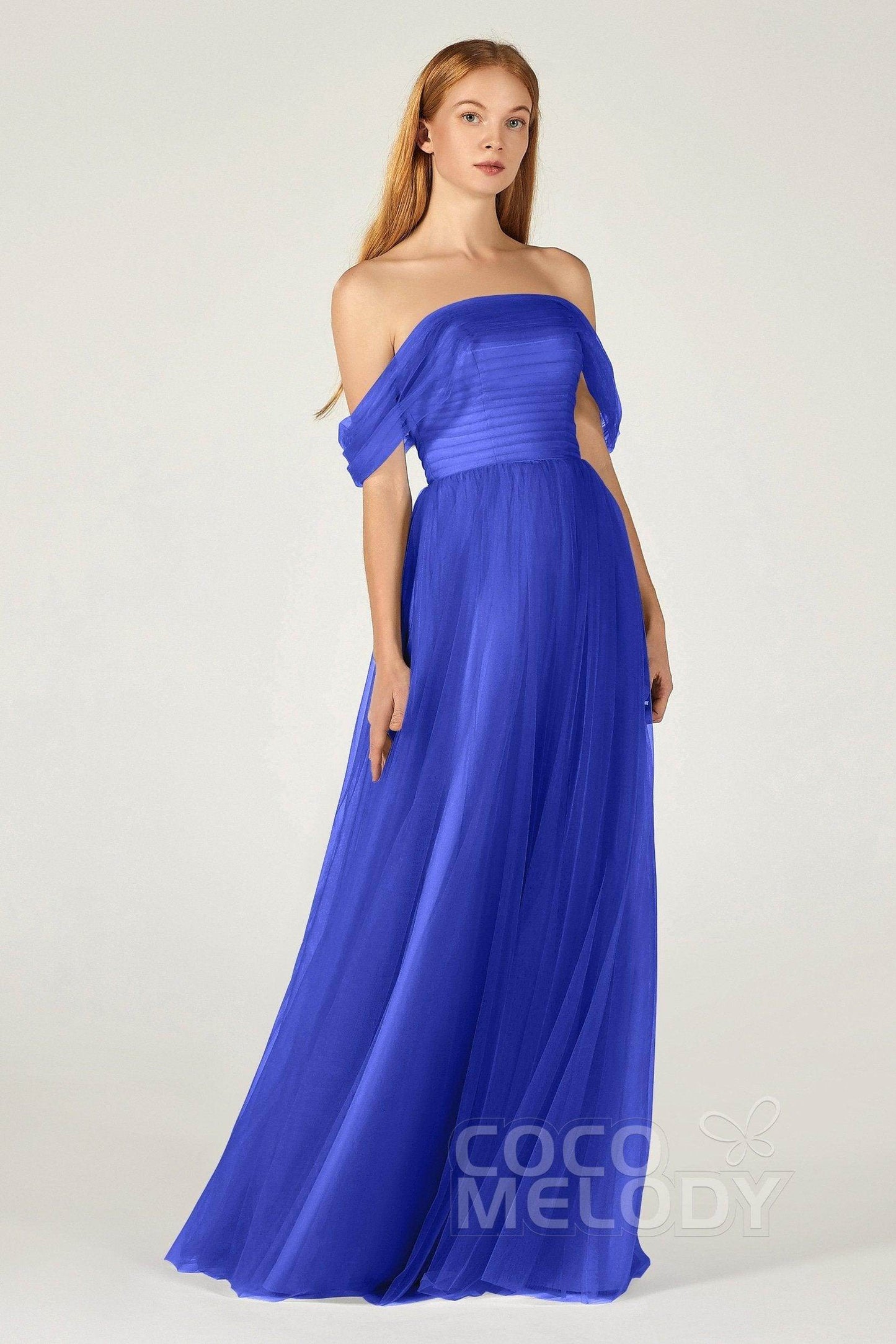 A-Line Floor Length Tulle Bridesmaid Dress CB0382