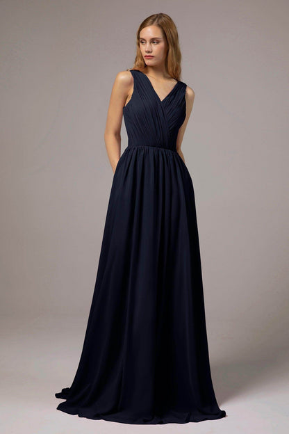 A-Line Floor Length Chiffon Bridesmaid Dress Formal Dresses CB0386