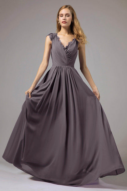 A-Line Floor Length Chiffon Bridesmaid Dress Formal Dresses CB0387