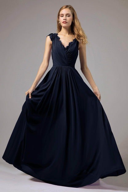 A-Line Floor Length Chiffon Bridesmaid Dress Formal Dresses CB0387