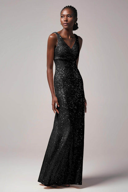 Sheath-Column Floor Length Sequined Dress CB0404