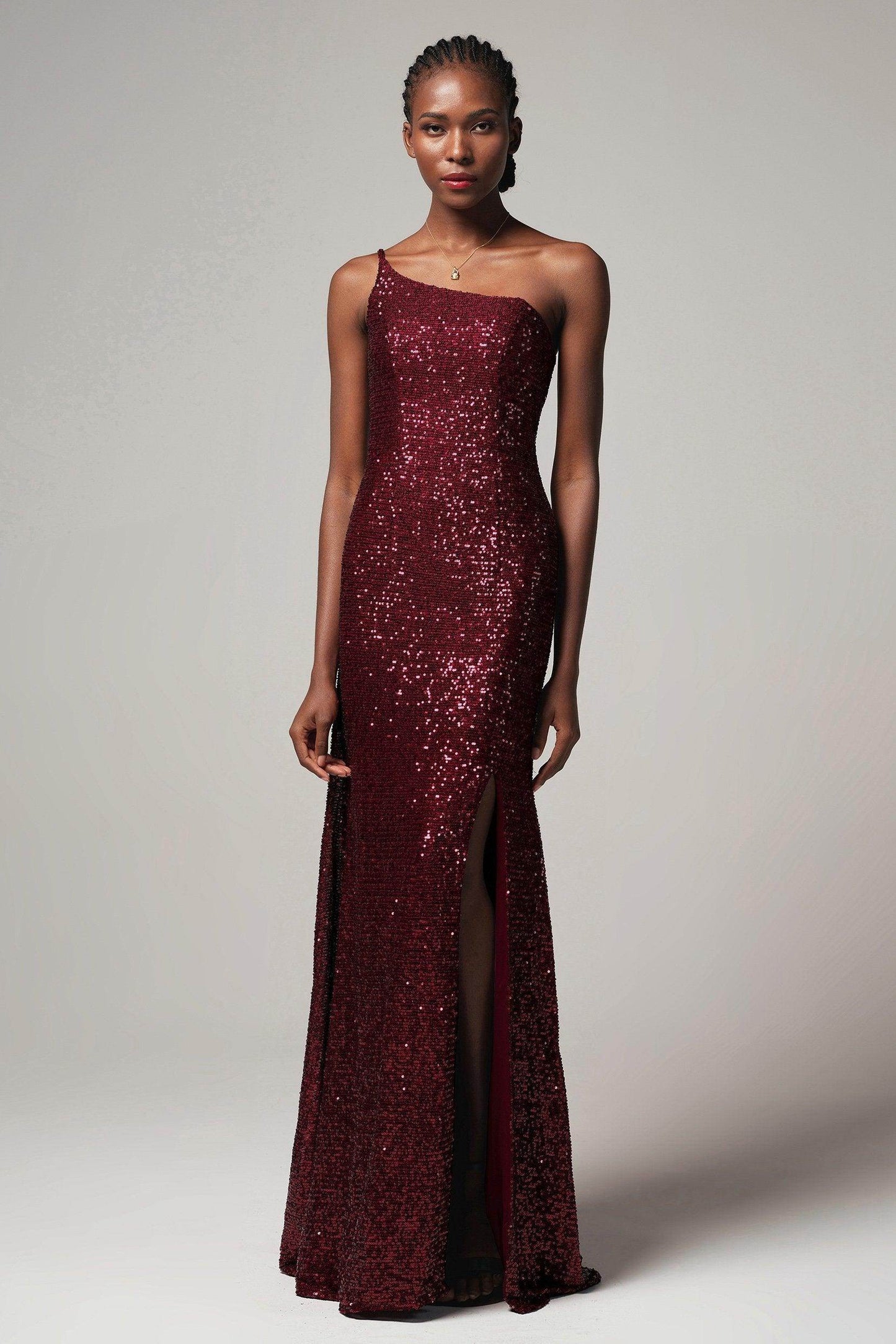 Trumpet-Mermaid Sweep-Brush Train Sequined Dress CB0406