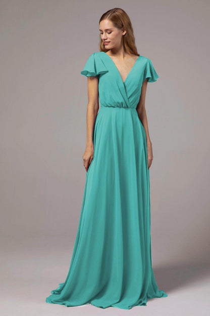 A-Line Floor Length Chiffon Bridesmaid Dress CB0410