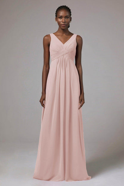 A-Line Floor Length Chiffon Bridesmaid Dress Formal Dresses CB0411
