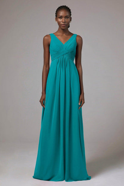 A-Line Floor Length Chiffon Bridesmaid Dress Formal Dresses CB0411
