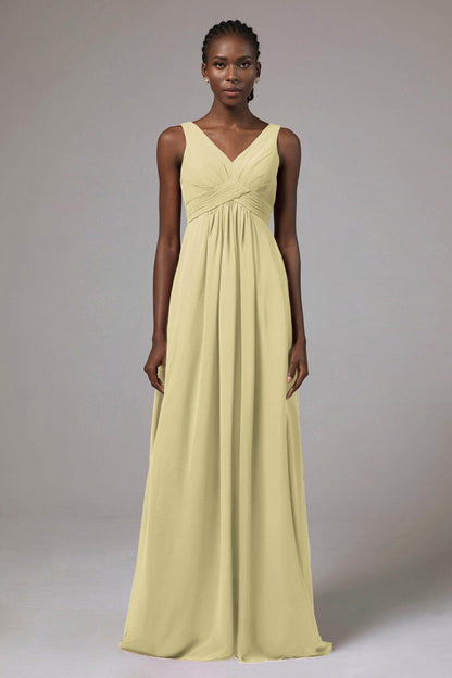 A-Line Floor Length Chiffon Bridesmaid Dress Formal Dresses CB0411