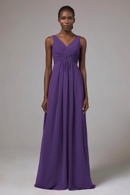 A-Line Floor Length Chiffon Bridesmaid Dress Formal Dresses CB0411