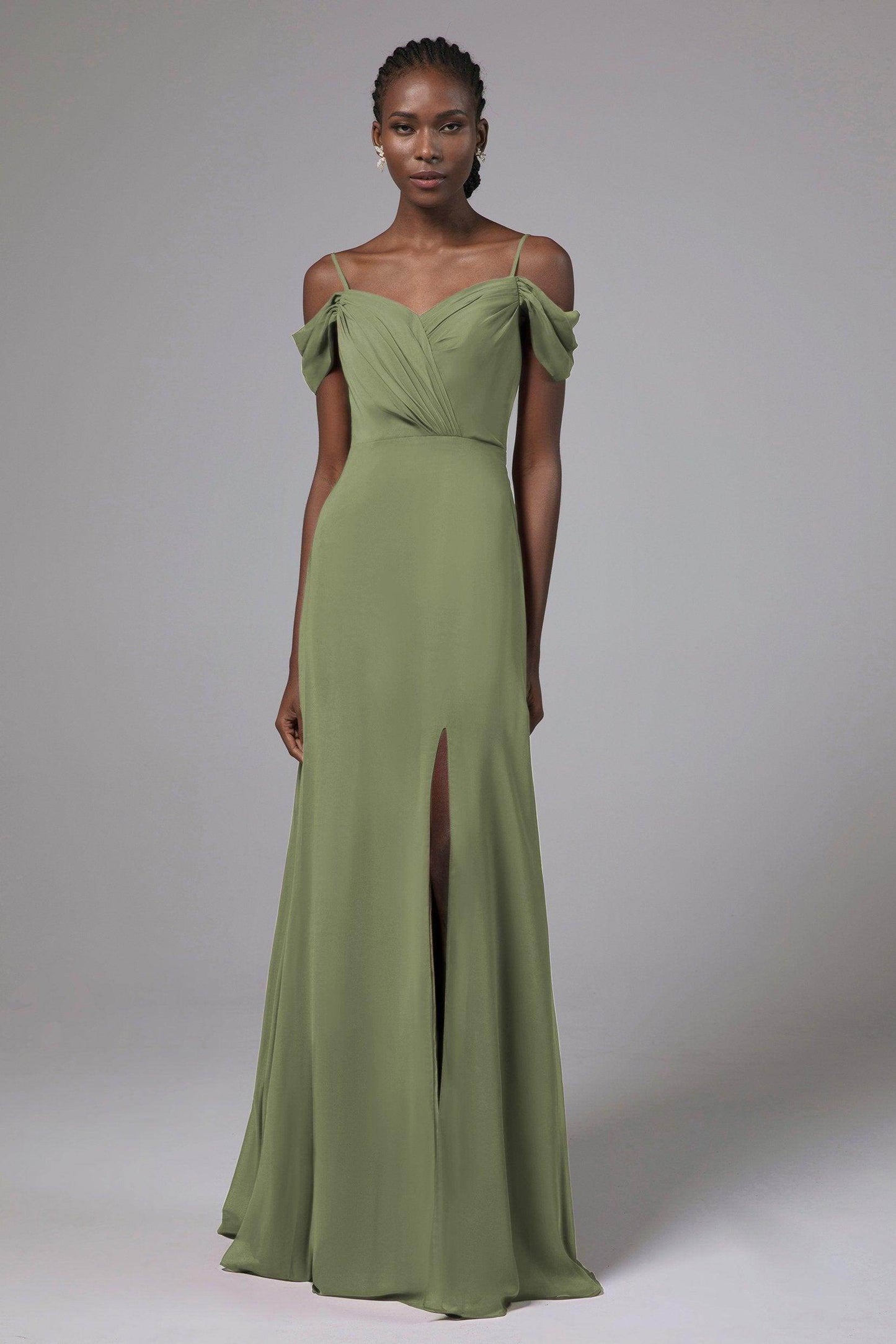 A-Line Floor Length Chiffon Bridesmaid Dress Formal Dresses CB0412
