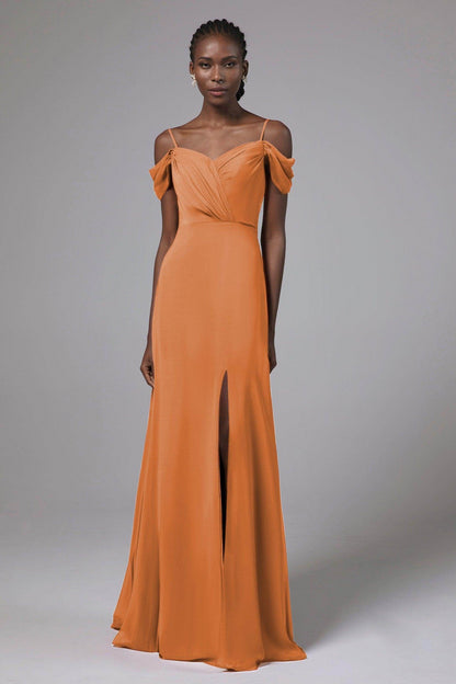 A-Line Floor Length Chiffon Bridesmaid Dress Formal Dresses CB0412