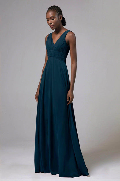 A-Line Floor Length Chiffon Bridesmaid Dress Formal Dresses CB0413