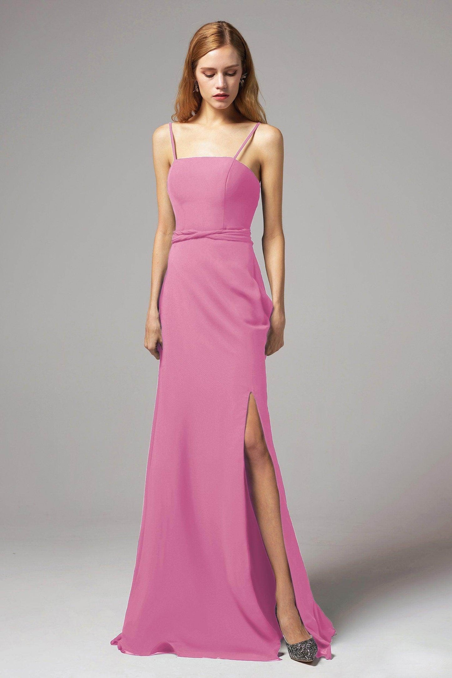 A-Line Floor Length Chiffon Bridesmaid Dress CB0414