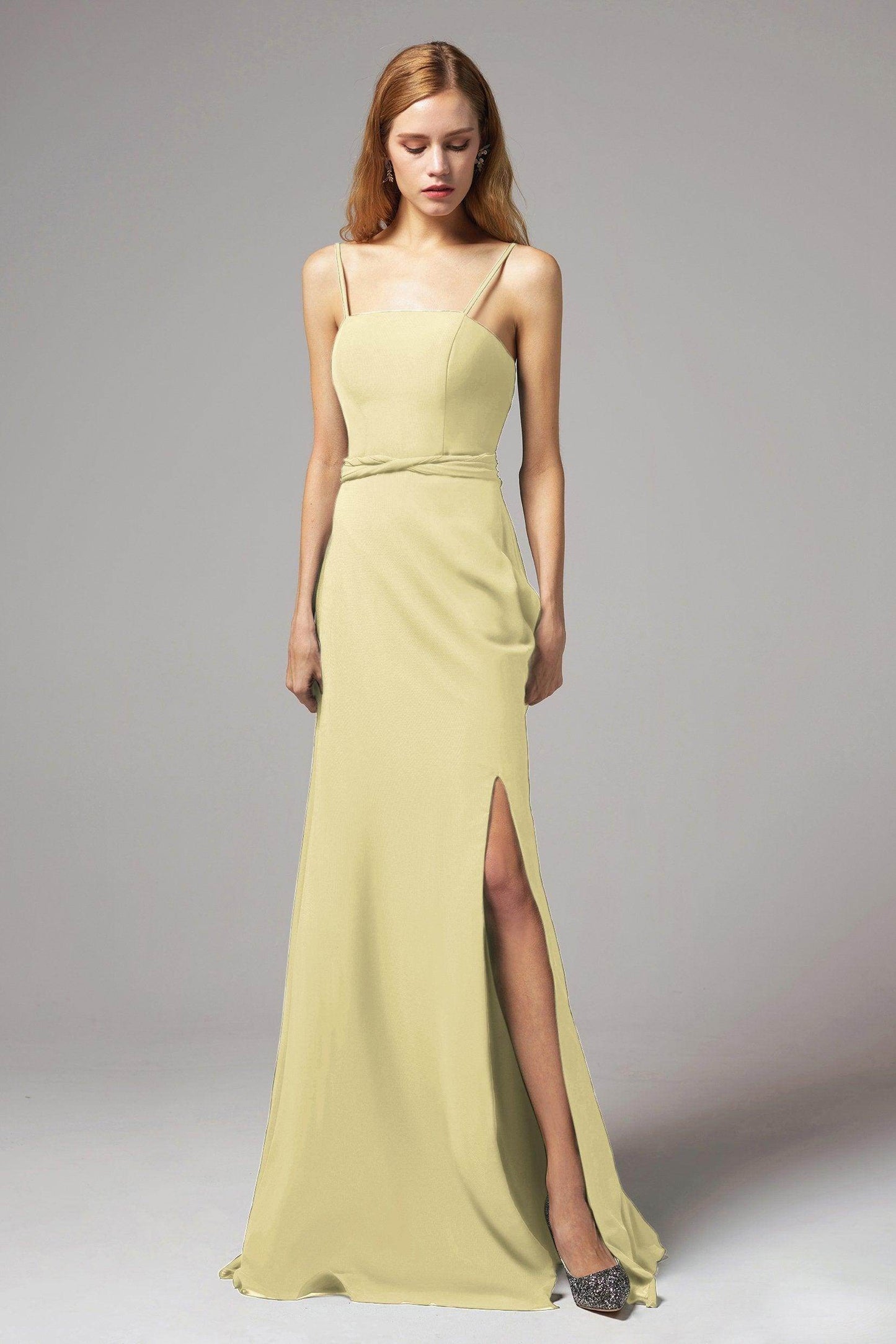 A-Line Floor Length Chiffon Bridesmaid Dress CB0414