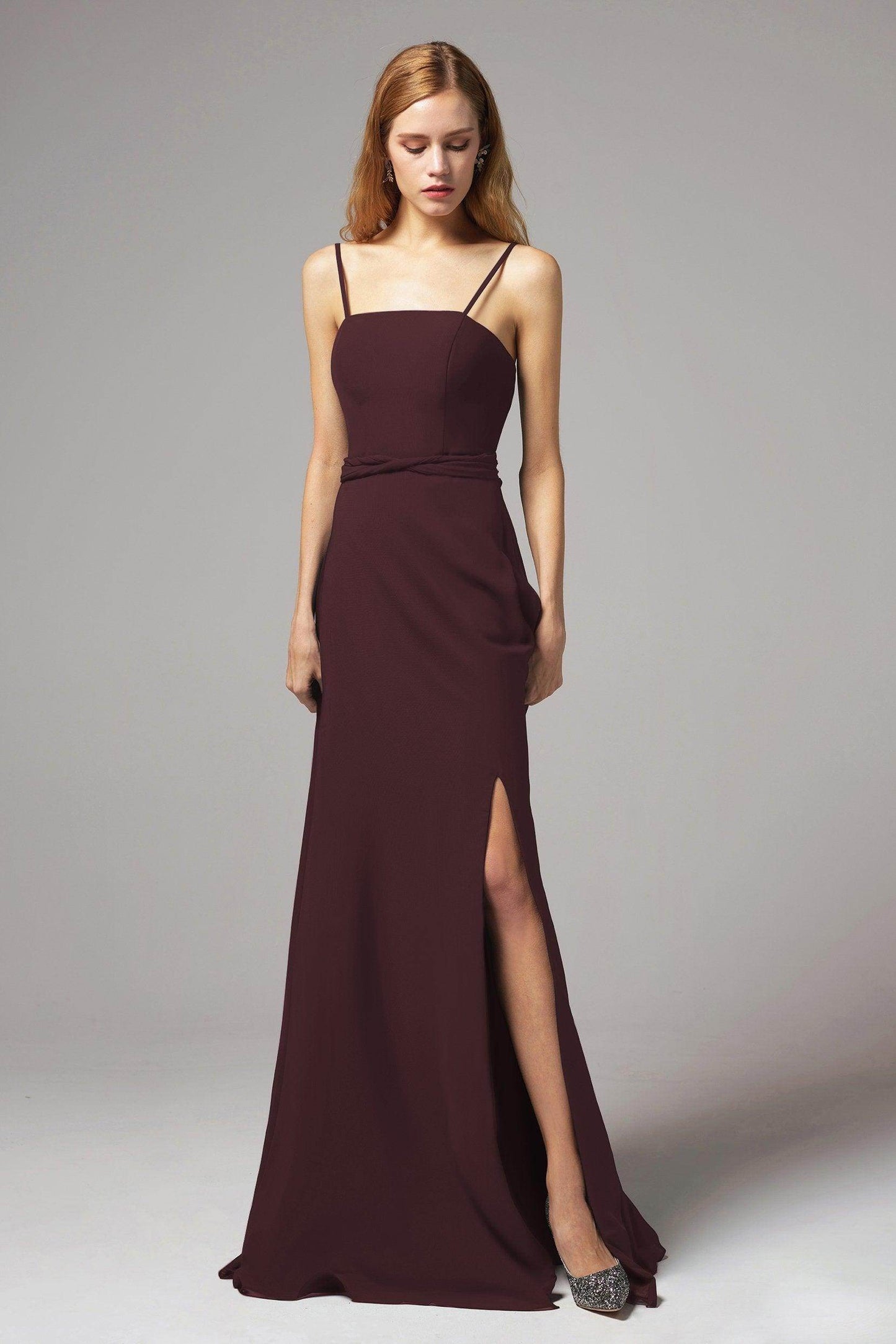 A-Line Floor Length Chiffon Bridesmaid Dress CB0414