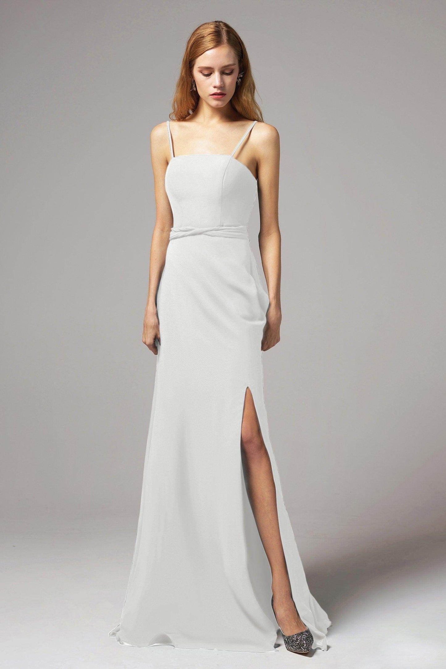 A-Line Floor Length Chiffon Bridesmaid Dress CB0414