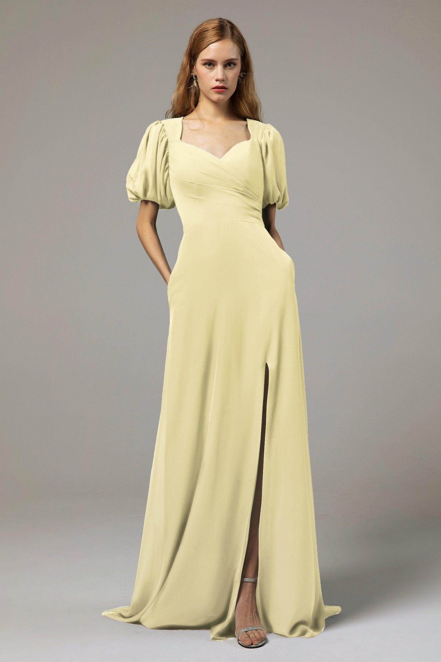 A-Line Floor Length Chiffon Bridesmaid Dress Formal Dresses CB0415