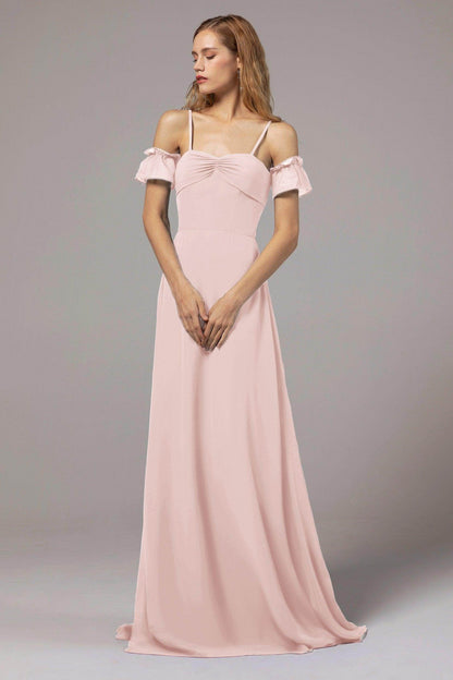 A-Line Floor Length Chiffon Bridesmaid Dress Formal Dresses CB0416