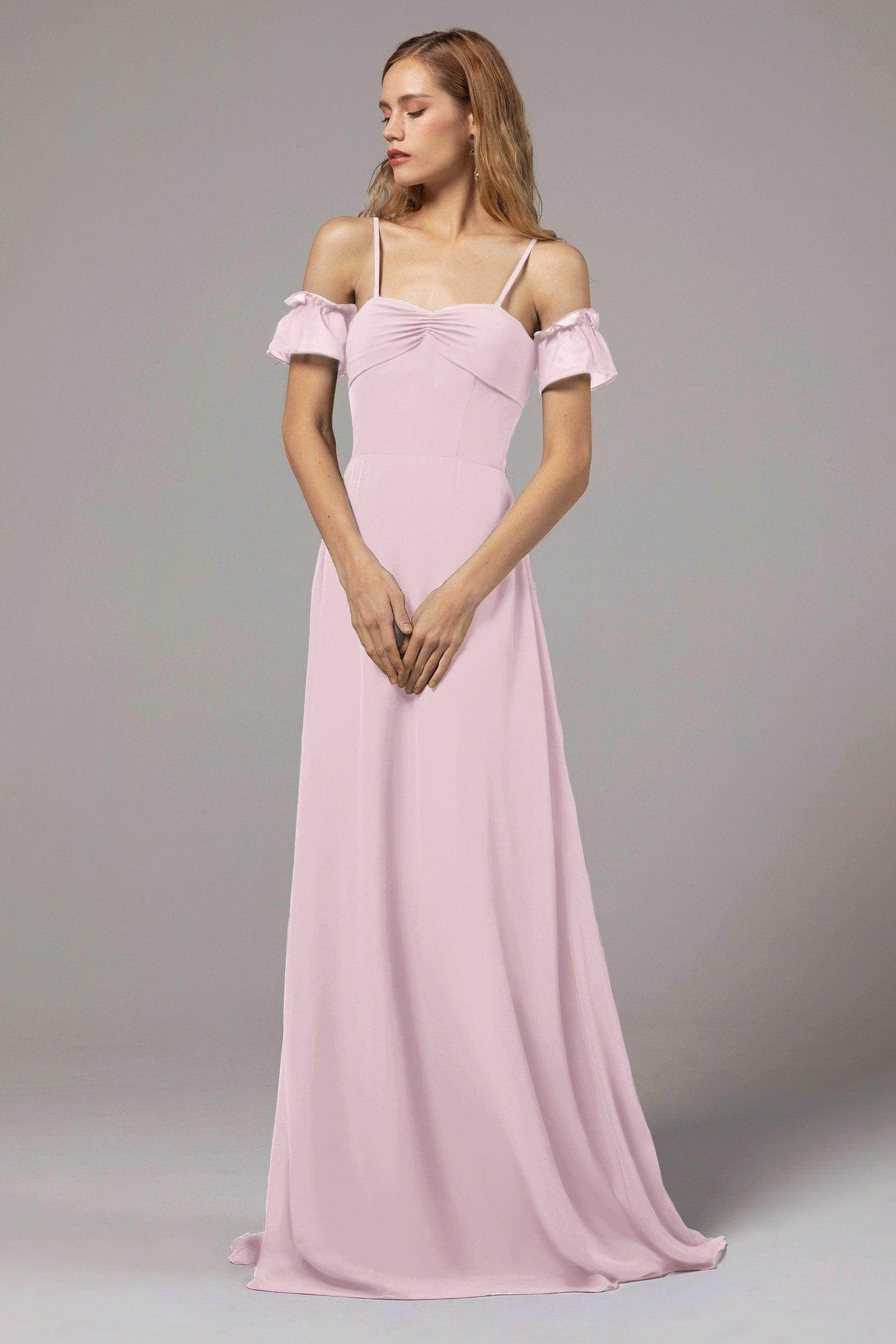 A-Line Floor Length Chiffon Bridesmaid Dress Formal Dresses CB0416