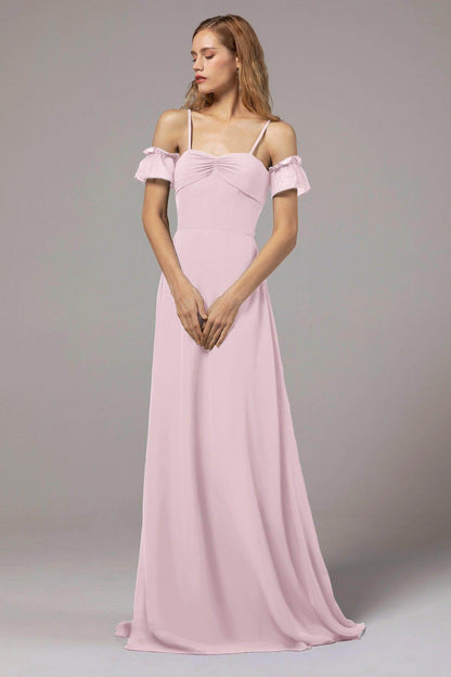 A-Line Floor Length Chiffon Bridesmaid Dress Formal Dresses CB0416