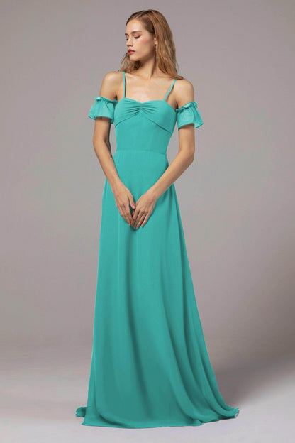 A-Line Floor Length Chiffon Bridesmaid Dress Formal Dresses CB0416
