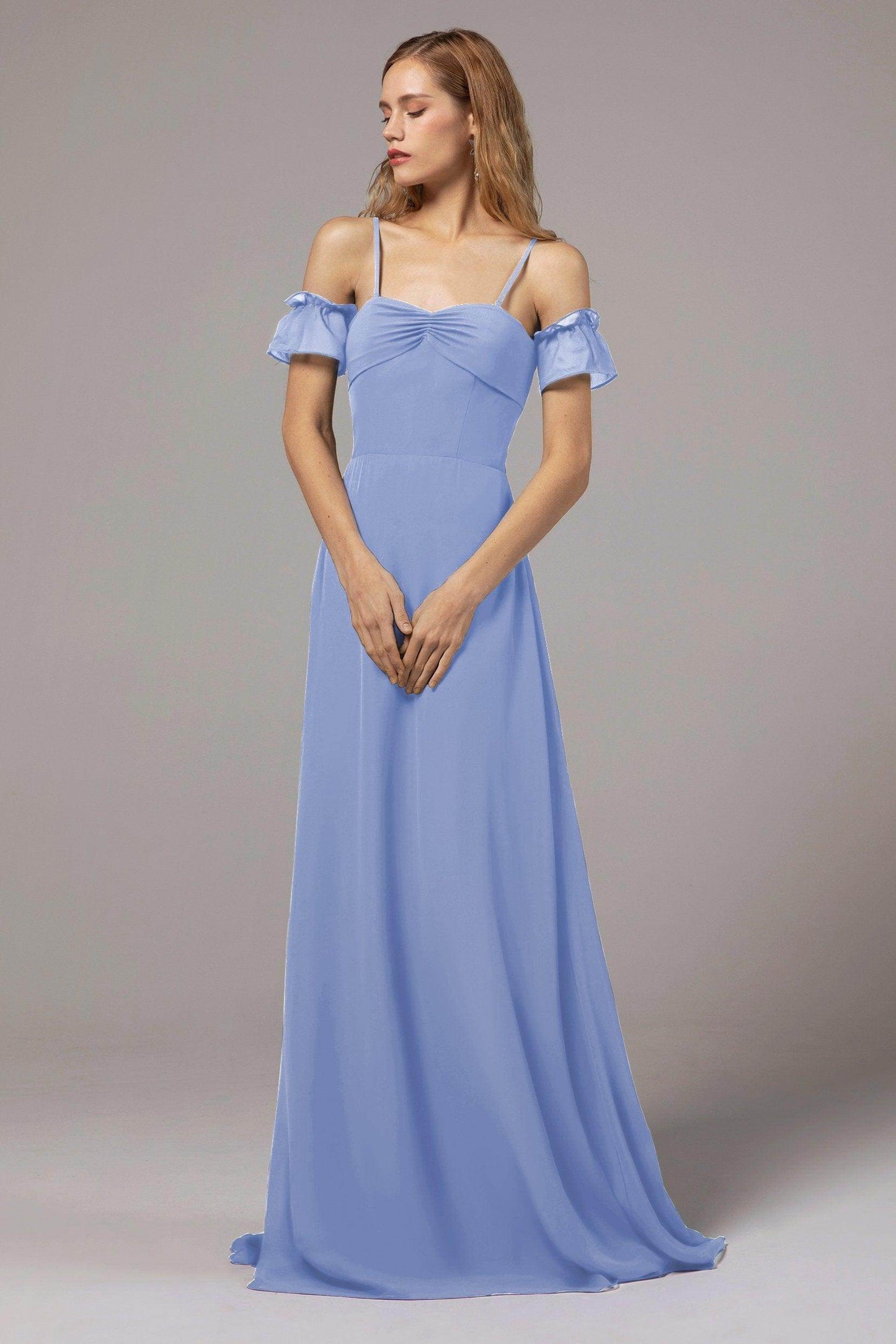 A-Line Floor Length Chiffon Bridesmaid Dress Formal Dresses CB0416