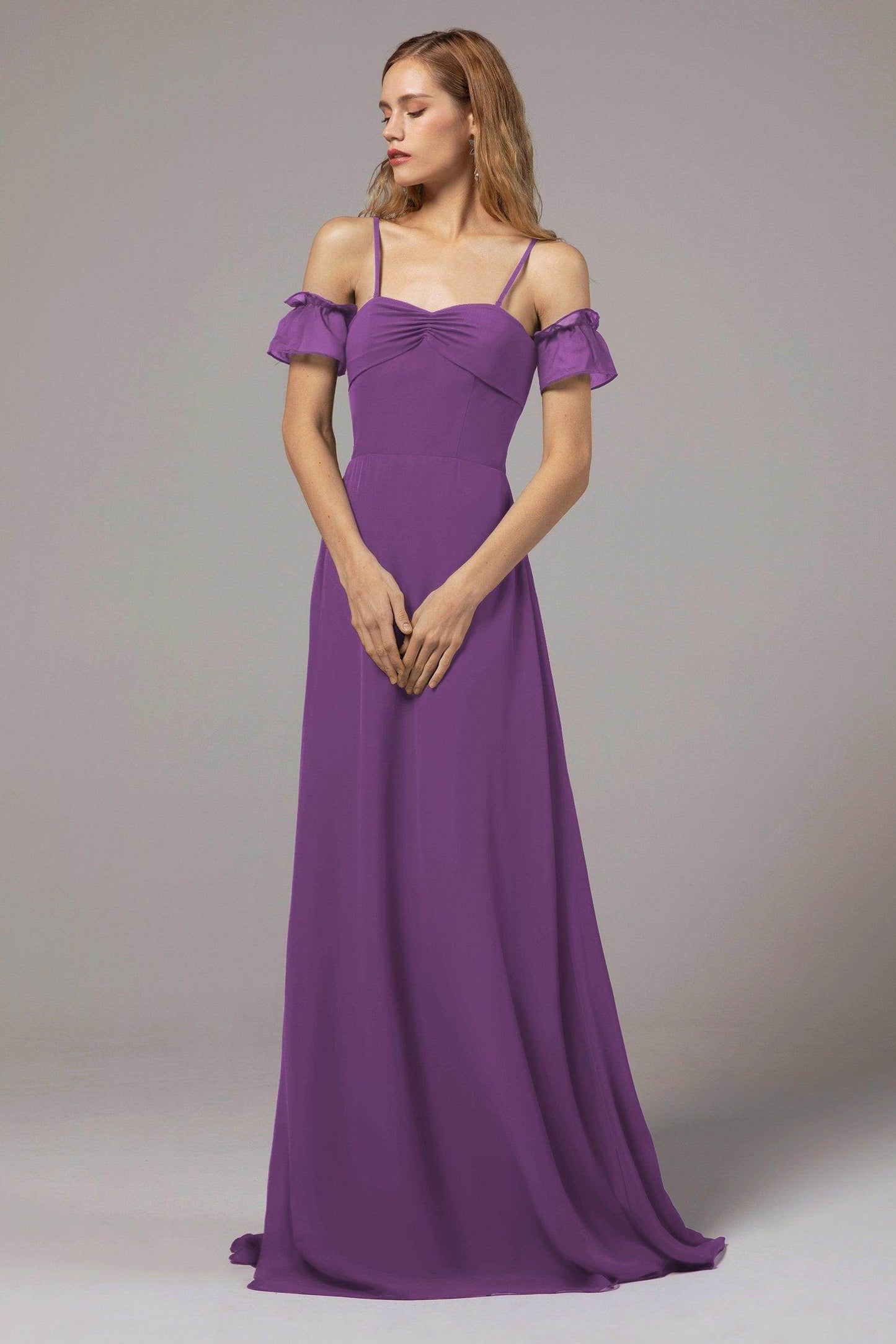A-Line Floor Length Chiffon Bridesmaid Dress Formal Dresses CB0416
