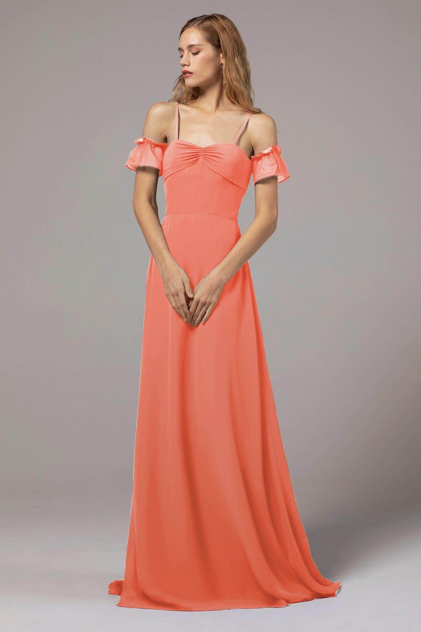 A-Line Floor Length Chiffon Bridesmaid Dress Formal Dresses CB0416