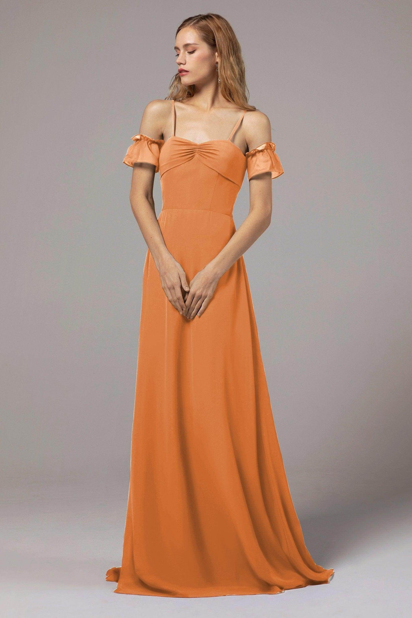 A-Line Floor Length Chiffon Bridesmaid Dress Formal Dresses CB0416