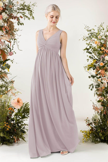 A-Line Sweep-Brush Train Chiffon Bridesmaid Dress CB0452