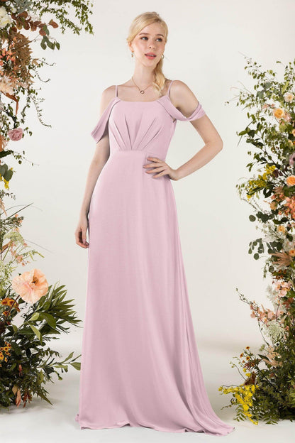 Sheath Sweep-Brush Train Chiffon Bridesmaid Dress CB0453