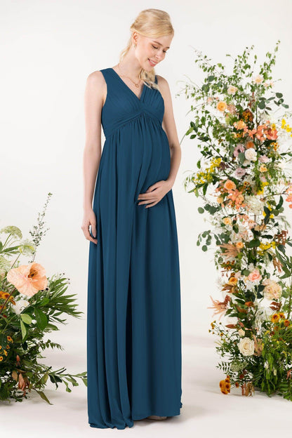 A-Line Sweep-Brush Train Chiffon Bridesmaid Dress CB0455M