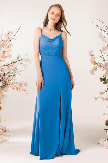 Sheath Sweep-Brush Train Chiffon Bridesmaid Dress CB0457
