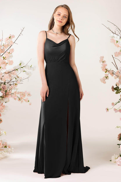 Sheath Sweep-Brush Train Chiffon Bridesmaid Dress CB0457