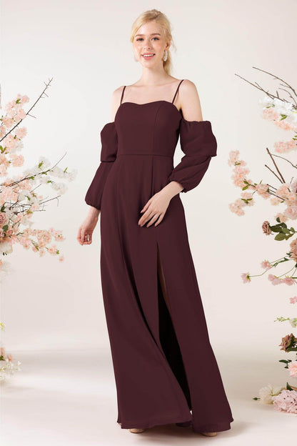 Trumpet Sweep-Brush Train Chiffon Bridesmaid Dress CB0459
