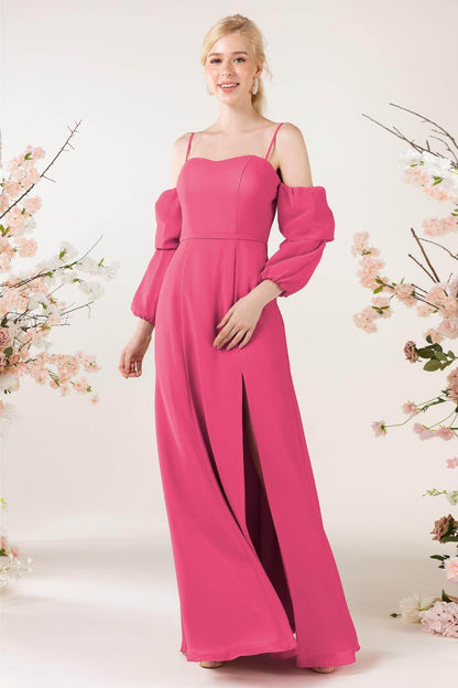 Trumpet Sweep-Brush Train Chiffon Bridesmaid Dress CB0459