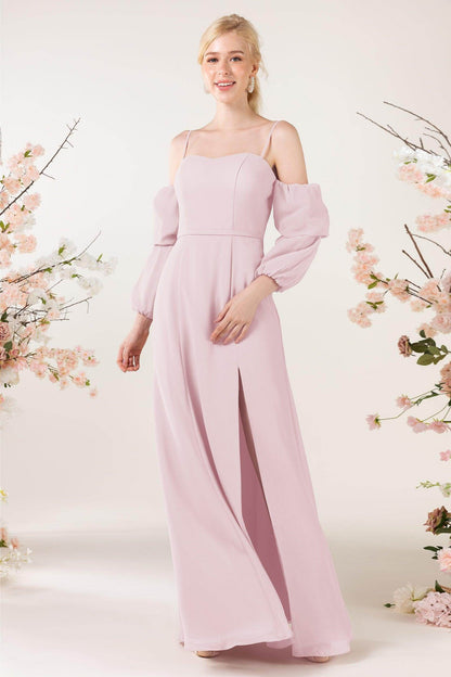 Trumpet Sweep-Brush Train Chiffon Bridesmaid Dress CB0459