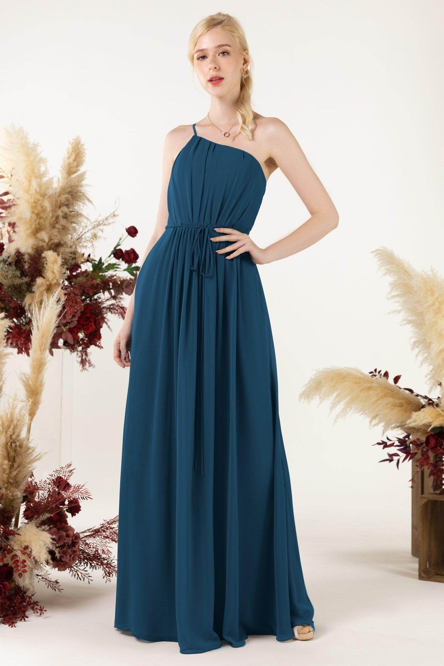 A-Line Floor Length Chiffon Bridesmaid Dress CB0462