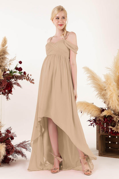 Asymmetrical Sweep Train Chiffon Bridesmaid Dress CB0464M