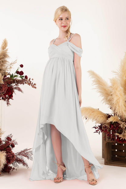 Asymmetrical Sweep Train Chiffon Bridesmaid Dress CB0464M