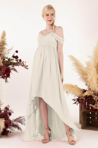 Asymmetrical Sweep Train Chiffon Bridesmaid Dress CB0464M