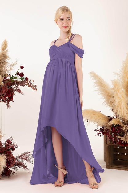 Asymmetrical Sweep Train Chiffon Bridesmaid Dress CB0464M