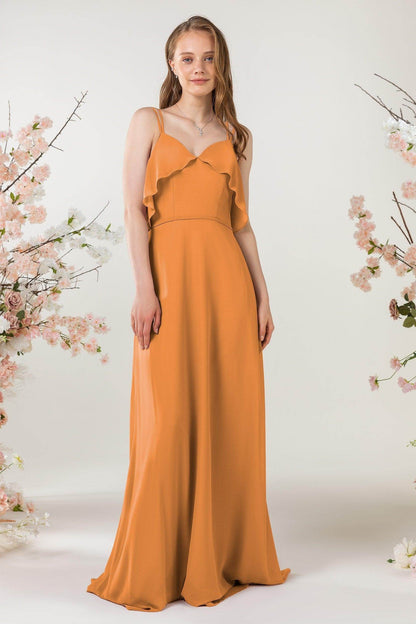 Sheath Sweep-Brush Train Chiffon Bridesmaid Dress CB0472