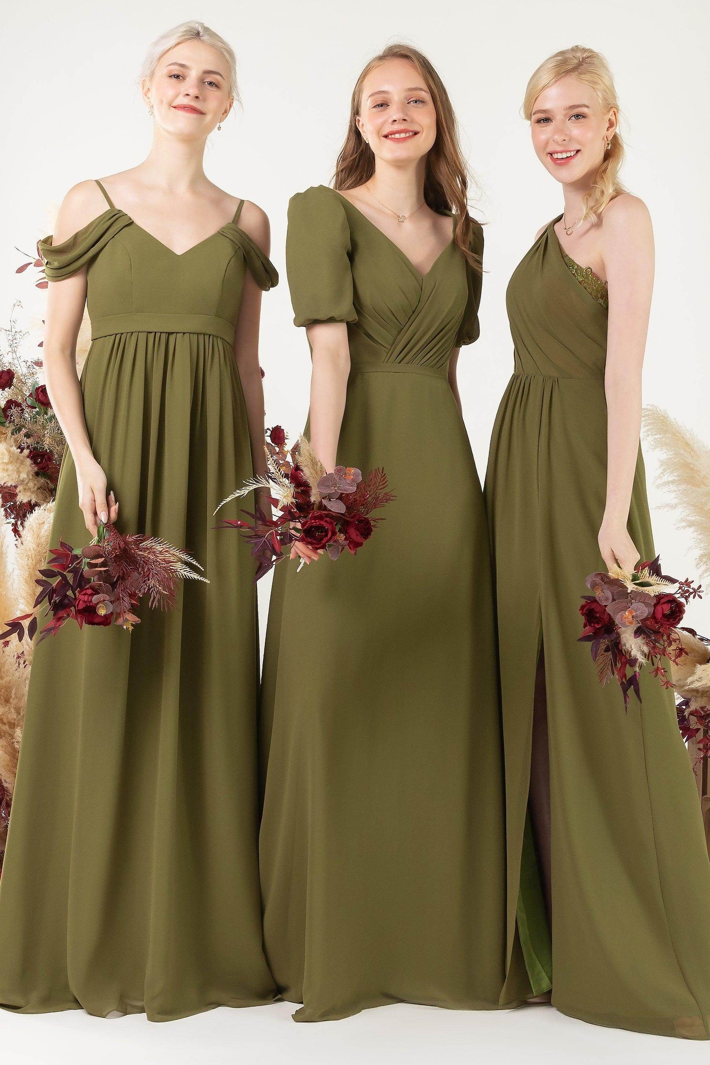 A-Line Floor Length Chiffon Bridesmaid Dress CB0476