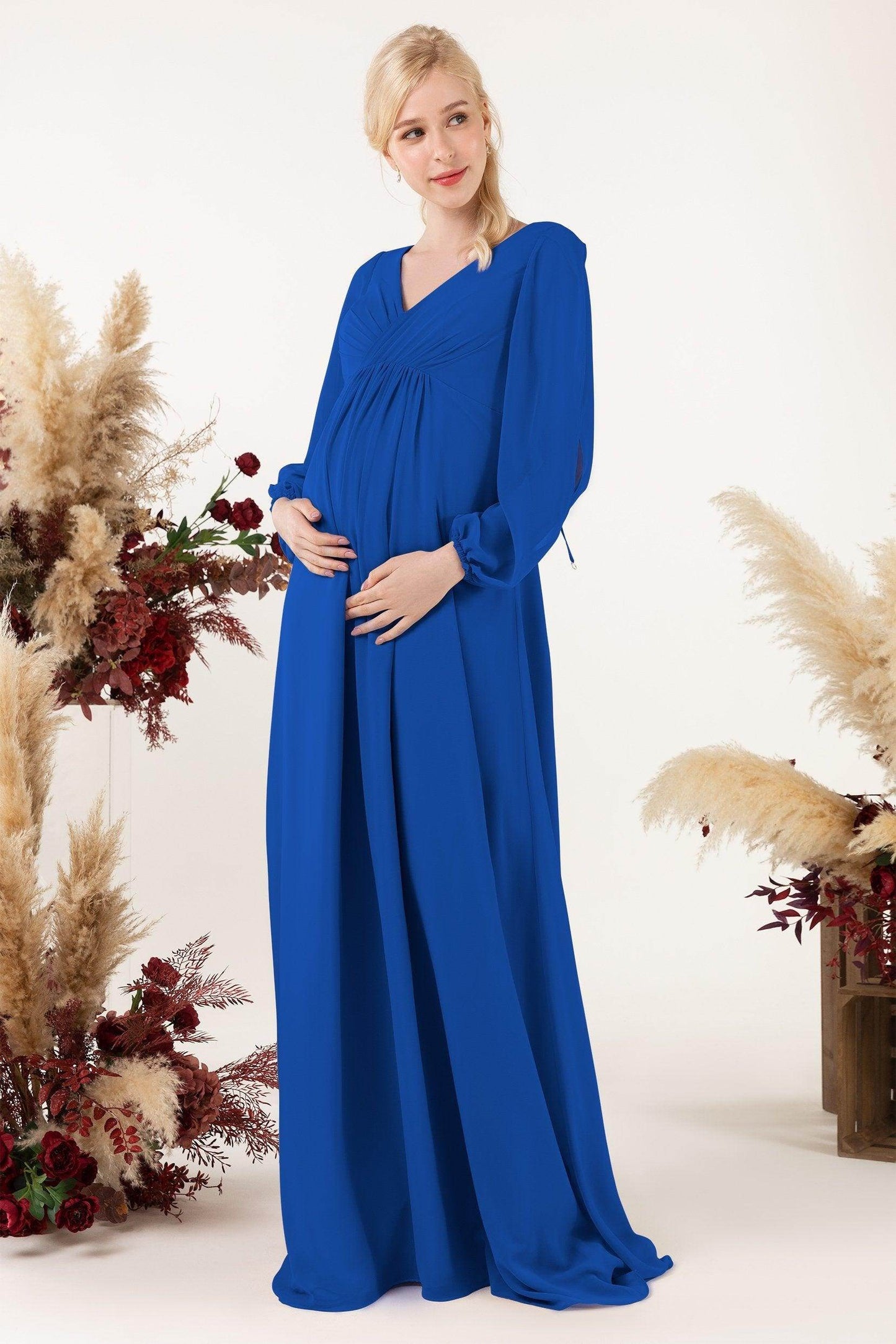 A-Line Sweep-Brush Train Chiffon Bridesmaid Dress CB0479M