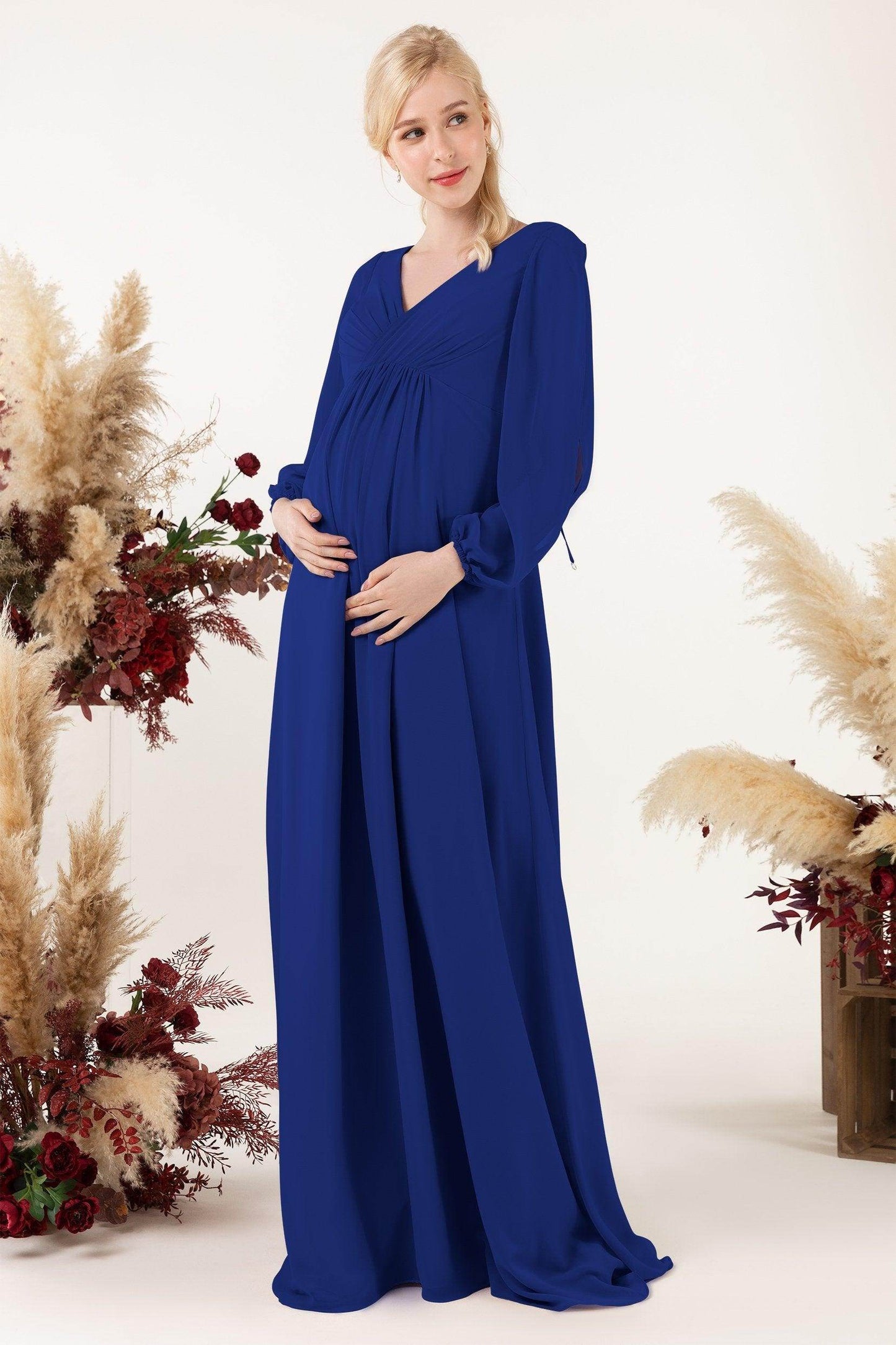 A-Line Sweep-Brush Train Chiffon Bridesmaid Dress CB0479M