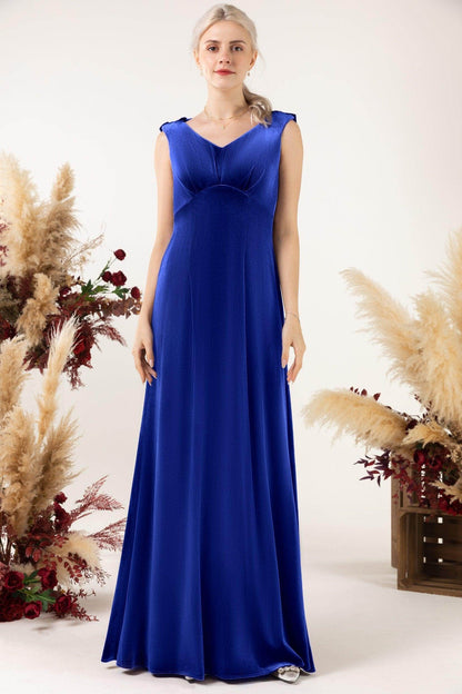 Sheath-Column Floor Length Velvet Bridesmaid Dress Formal Dresses CB0524
