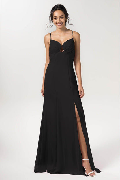 Sheath-Column Floor Length Chiffon Bridesmaid Dress CB0556