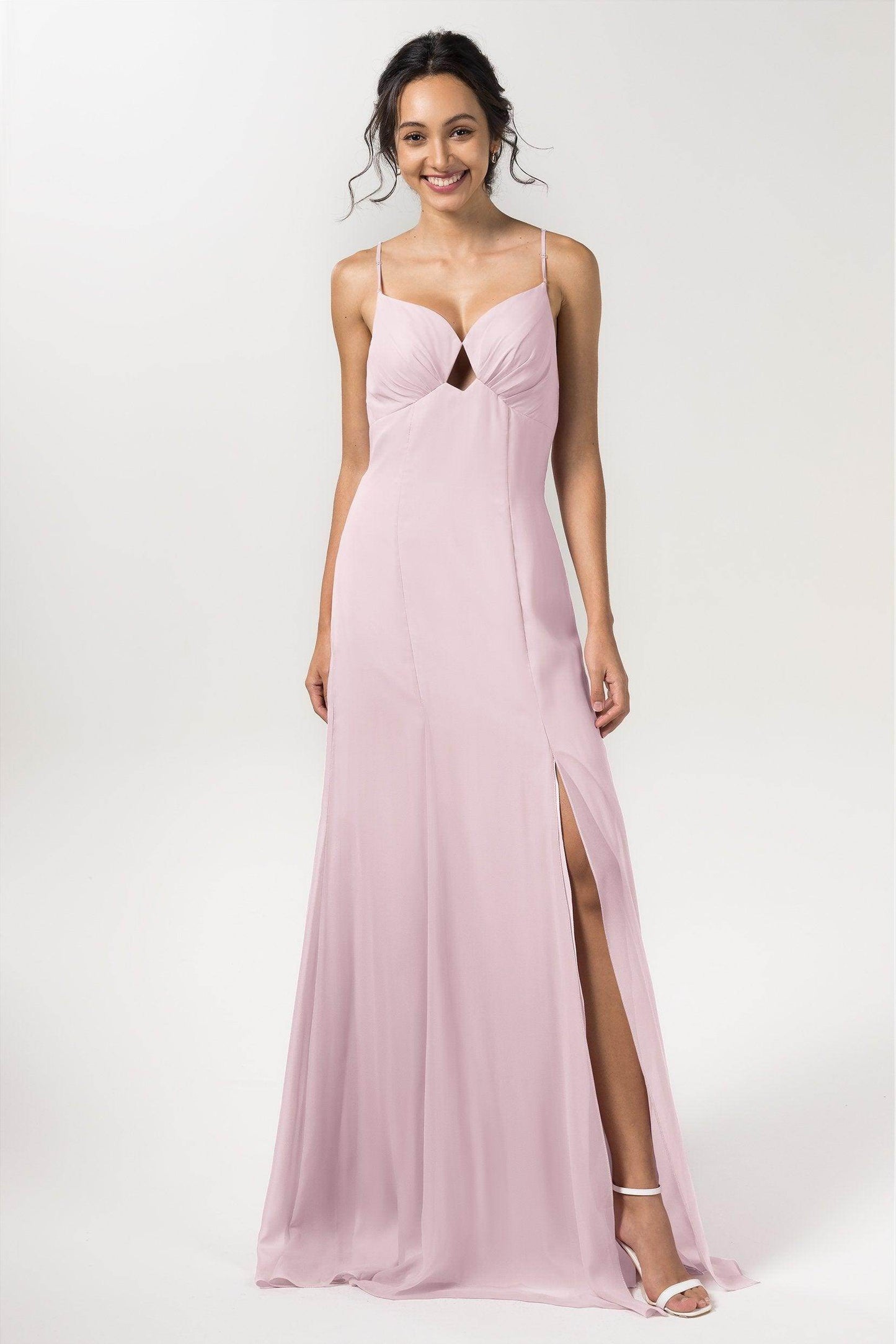 Sheath-Column Floor Length Chiffon Bridesmaid Dress CB0556