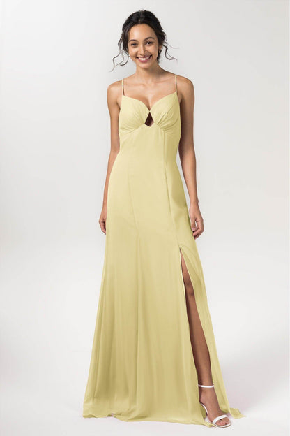 Sheath-Column Floor Length Chiffon Bridesmaid Dress CB0556