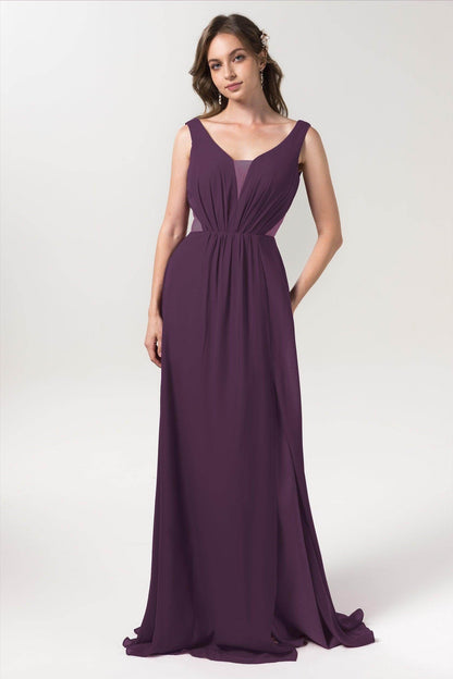 A-Line Floor Length Chiffon Bridesmaid Dress CB0559