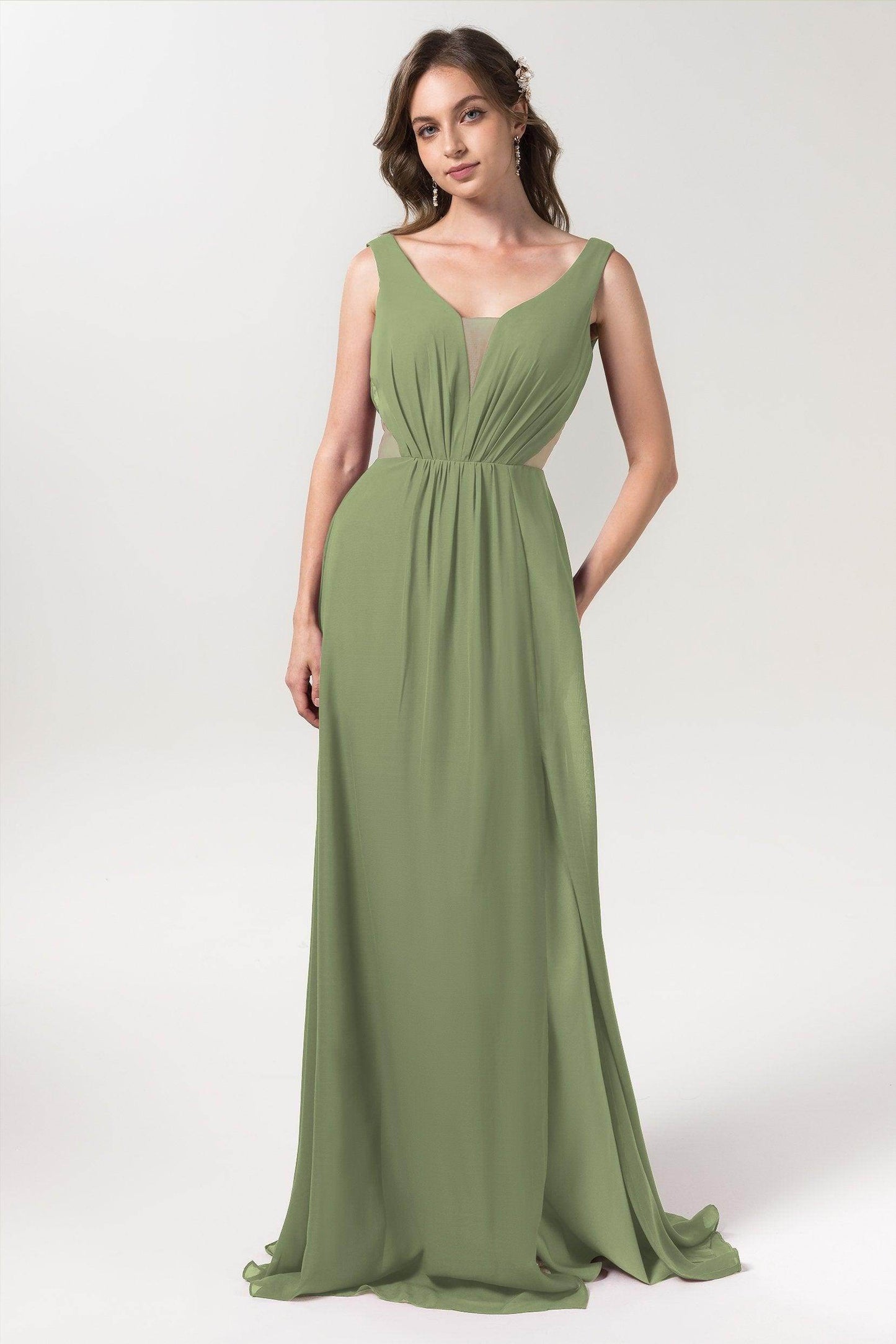 A-Line Floor Length Chiffon Bridesmaid Dress CB0559
